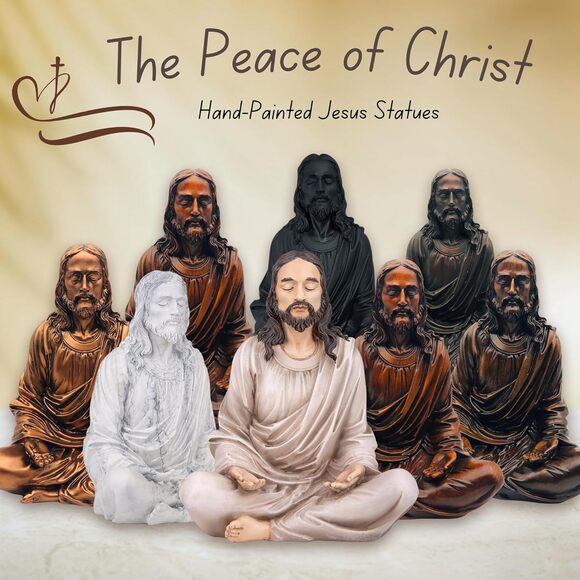 Jesus Statue 12 Inch Natural Meditation Figurine Christian Spiritual Decor Gift - Picture 8 of 8